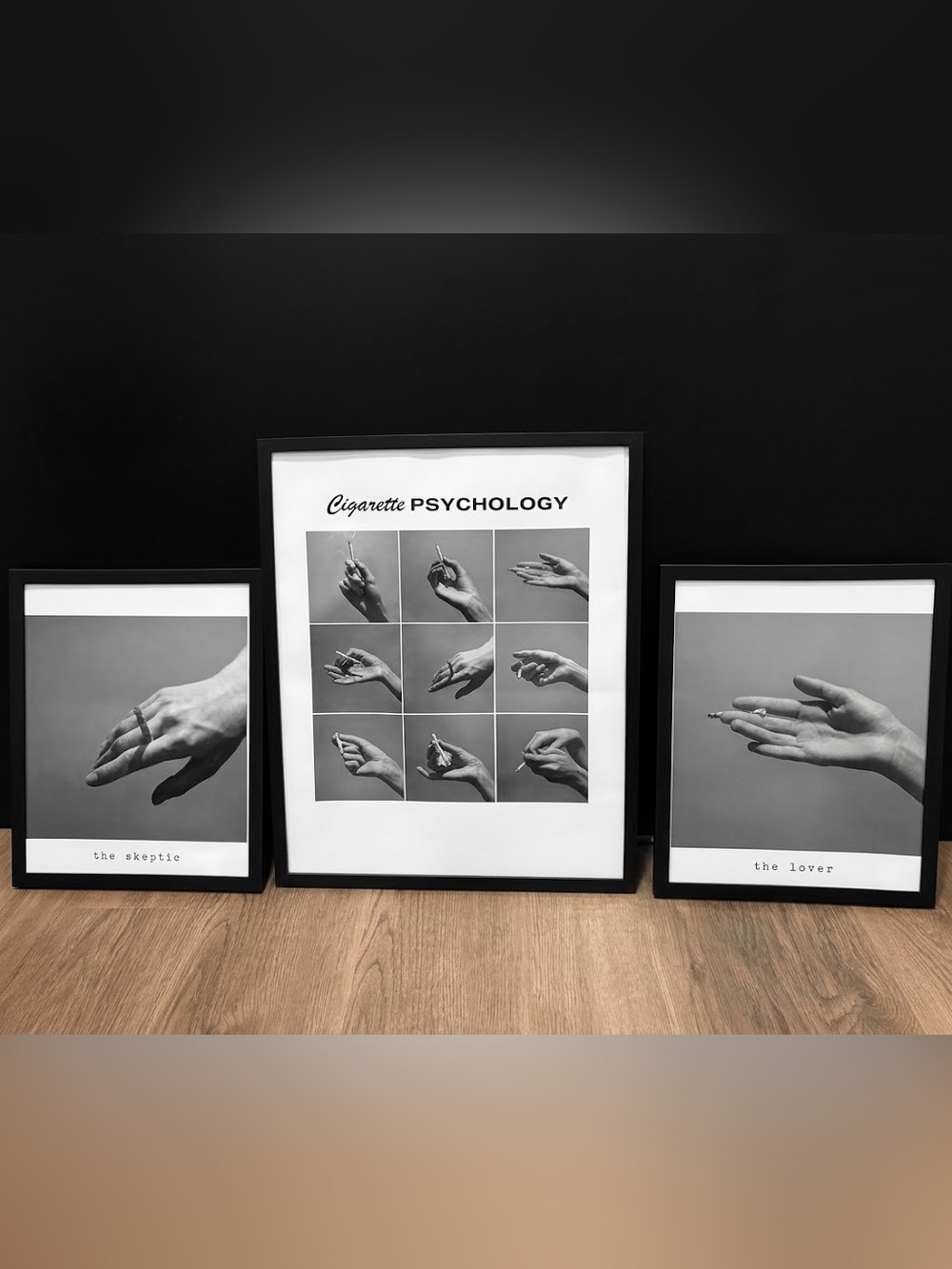 Set of 3 Black & White Framed Art Prints | Vintage Inspired Decor